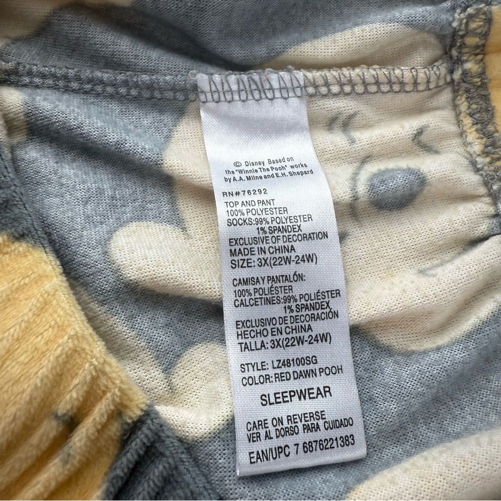 Winnie The Pooh Disney Womens 3X Pajama Lounge Joggers Pants Fleece Stretchy - Picture 7 of 9
